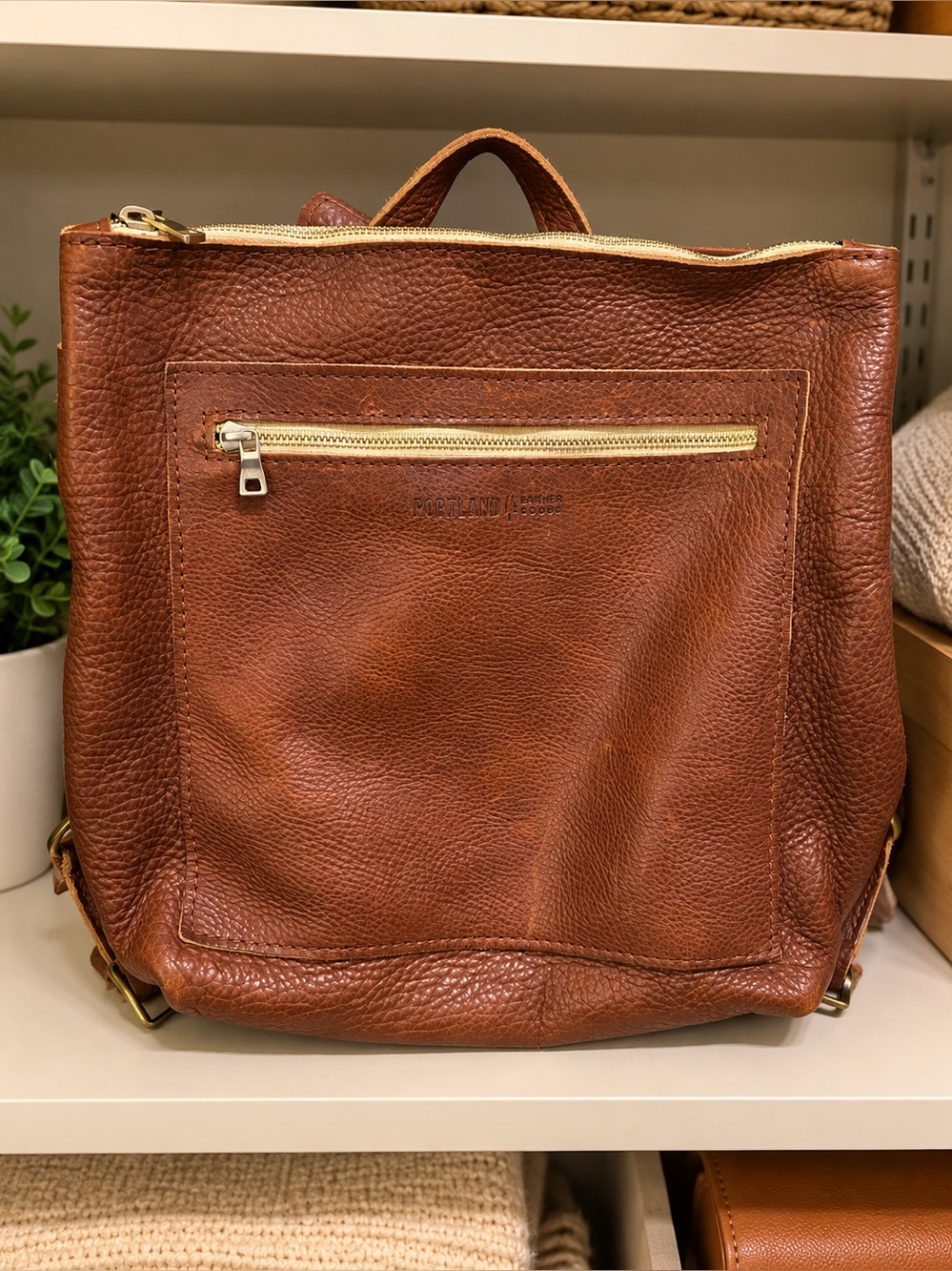 Portland Leather Goods | Tote Backpack Brown Tan